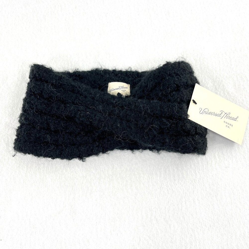 SOLD NEW Universal Thread Acrylic Alpaca Wool Blend Black Turban Winter Headband